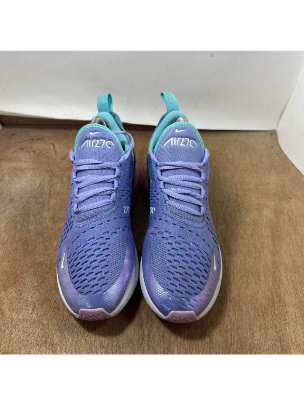 Nike Air Max 270 Athletic Shoes Women’s Purple Aqua US 8.5 Max Air Cushion - Picture 2 of 10